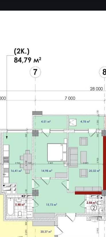 жк gravity: 2 комнаты, 85 м², Элитка, 13 этаж, Готовая ПСО (под самоотделку) — 3