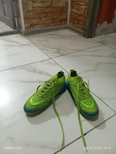 налобные фонари: Футбольные бутсы (сороконожки) ярко‑салатового цвета с синим — 3