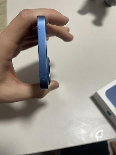 фильт для воды: IPhone 13 mini, Б/у, 256 ГБ, Синий, Чехол, Кабель, Коробка, 79 % — 6