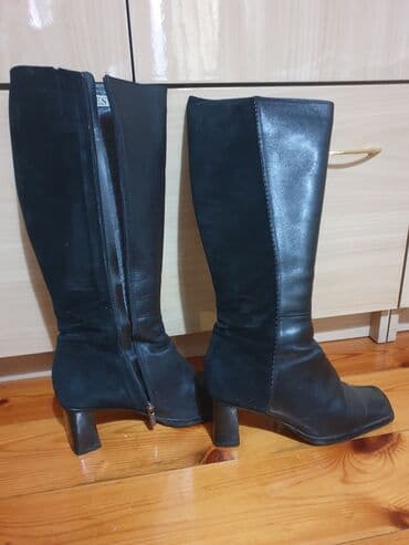 сапоги из натурального меха и кожи: Продаю сапоги в отличном состоянии. тёплые и стильные — 1