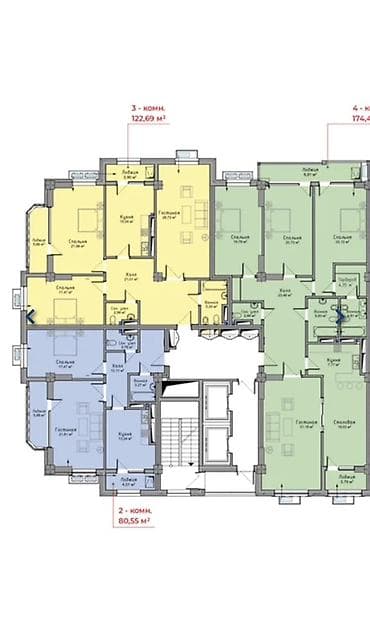 жк фрунзе авангард: 3 комнаты, 123 м², Элитка, 10 этаж, Готовая ПСО (под самоотделку) — 9