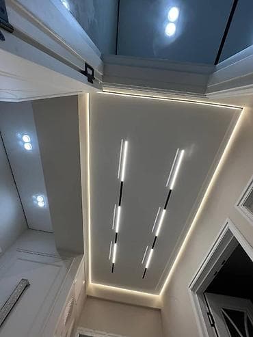 Натяжные потолки с встроенной LED‑подсветкой и линейными светильниками at lalafo.kg Натяжные потолки с встроенной LED‑подсветкой и линейными светильниками
