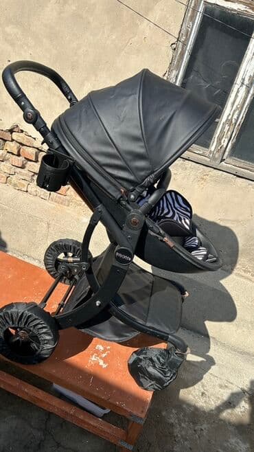 детскую коляску цвет черный: Коляска, цвет - Черный, Б/у — 5