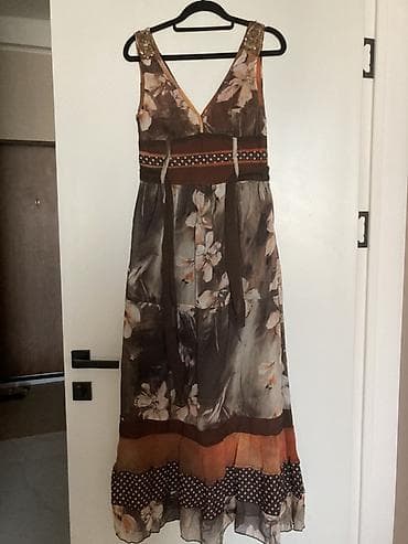 Жеке буюмдар: Летнее женское платье макси с цветочным принтом. - Крой: свободный — 1