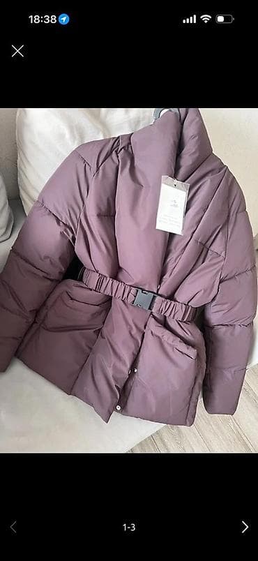 Пуховик, Короткая модель, С поясом, S