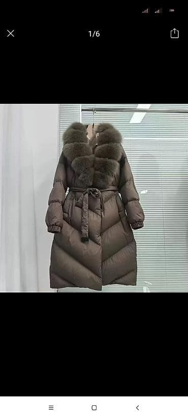 Женское длинное пуховое пальто с меховым воротником - Цвет: глубокий