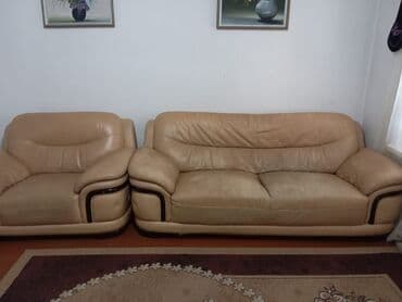 органайзер бишкек: Кожаные диван и два кресла состояние хорошее — 3