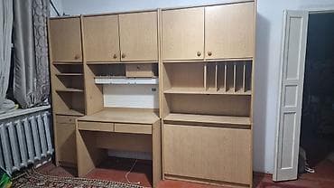 письменный: Гарнитур для детской/кабинета в одном стиле (дубовый декор, ЛДСП) — 1