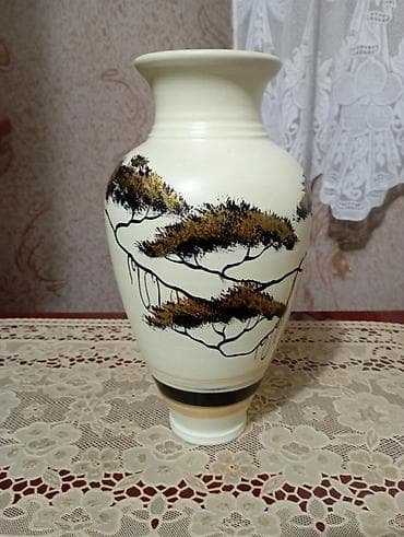 декор текстура: Керамическая ваза с росписью - Материал: керамика. - Цвет основы — 1