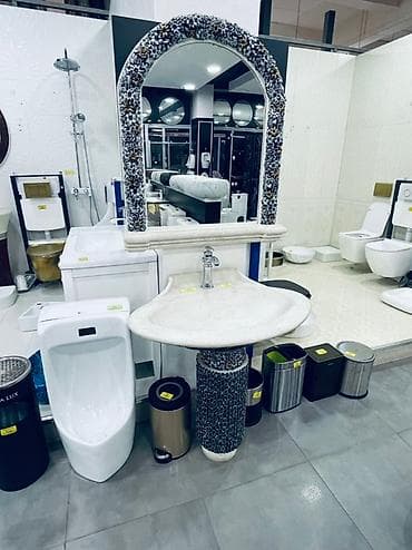 Ванна үчүн тумба, Раковина менен, Башка материал, түсү - Ак