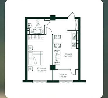 продаю квартиру мкр джал: 2 комнаты, 58 м², Элитка, 5 этаж, Готовая ПСО (под самоотделку) — 2