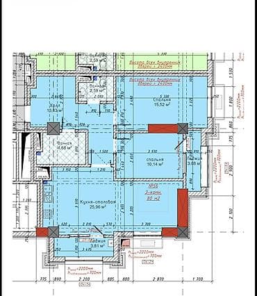 квартиры за 20000: 3 комнаты, 80 м², Элитка, 4 этаж, Готовая ПСО (под самоотделку) — 1