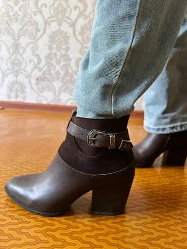 ботильоны кож: Батинкелер, 38, Pretty, Колдонулган, түсү - Күрөң, Өзү алып кетүү — 4