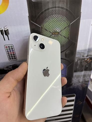 s7 tab: IPhone 13, Б/у, 128 ГБ, Белый, Защитное стекло, Чехол, Кабель, 76 % — 3