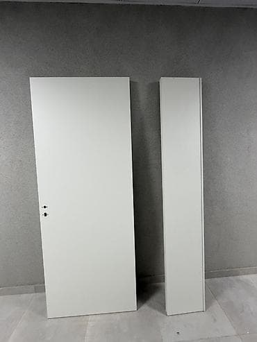 Межкомнатная дверь, Новый, Глухие, Двухстворчатая, Распашная, цвет - Белый