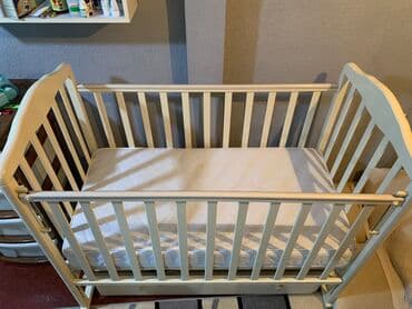 детскую кровать из дерева: Детская односпальная кровать, Б/у, Для мальчика, Для девочки, С матрасом, Дерево, Самовывоз — 3