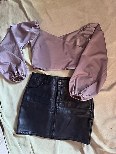 Костюм с юбкой, Модель юбки: Прямая, Мини, Топ, M, L, XL