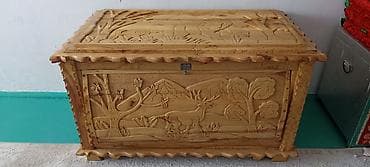 ручки контейнера: Сундук, Для белья, Дерево, цвет - Коричневый — 1