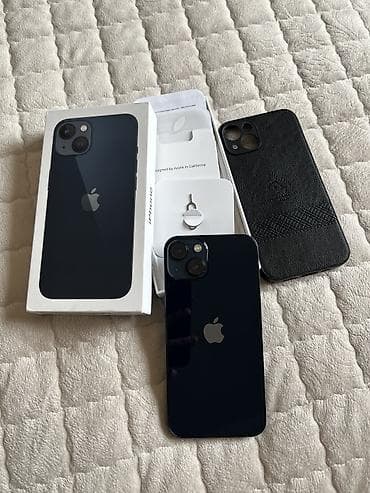 IPhone 13, Б/у, 128 ГБ, Синий, Защитное стекло, Чехол, Коробка, 788 %