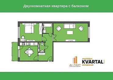 токмакская 25: 2 комнаты, 70 м², 2 этаж — 2