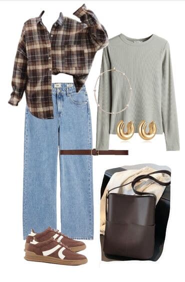 рубашка в клетку: Рубашка, Классическая модель, Оверсайз, В клетку, Made in KG — 7