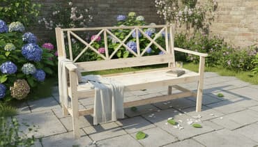 Скамейка Дерево, Со спинкой, Без крыши