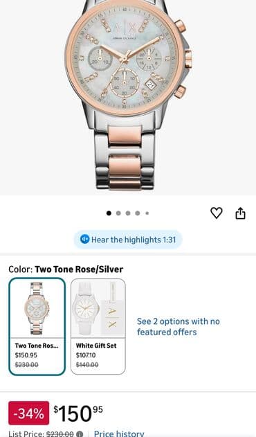 продаю золотые кольца: Классические часы часы, Armani Exchange, Женские, Новый — 8