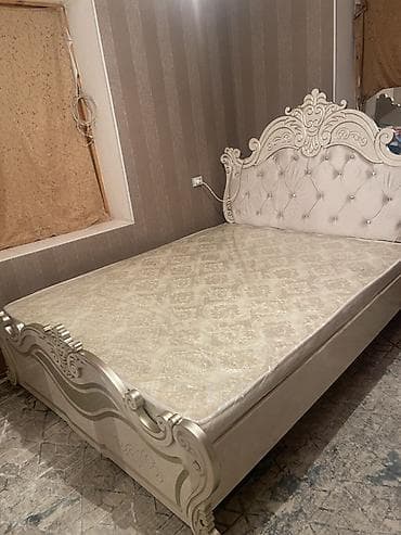 Эмерек: Эки кишилик керебет, Матрасы бар, узуну - 200 см — 2