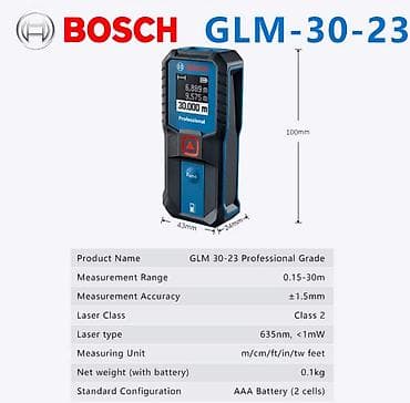 Рулетки и дальномеры: Лазерный дальномер Bosch GLM 30-23 Professional - Диапазон — 3