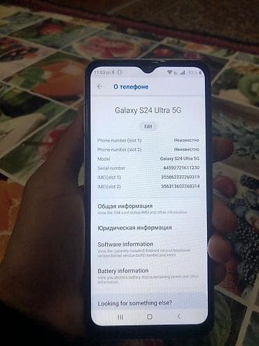j 7: Samsung Galaxy S24 Ultra, Б/у, 256 ГБ, цвет - Серый, 2 SIM — 2