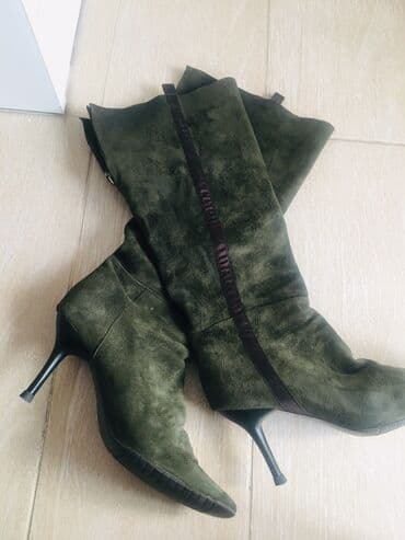 сапоги из натурального меха и кожи: Продаю б/у сапоги демисезонные замша (натуралка), покупала в Турции — 3