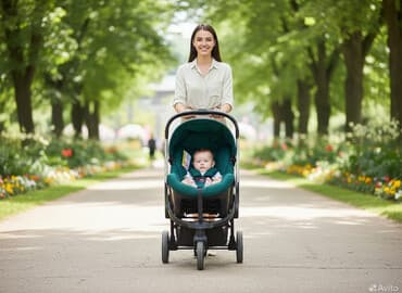 самокат детский бу: Автокресло, цвет - Зеленый, Б/у — 1