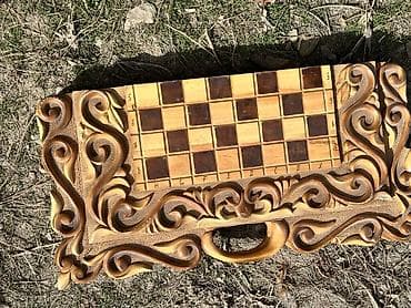 Дроны: Резной деревянный набор «Шахматы/Нарды 2‑в‑1» - Материал: массив — 2