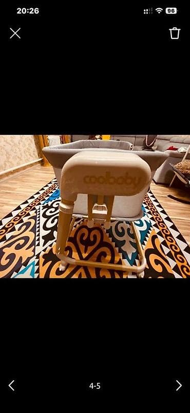 люлька для коляски: Детская приставная кроватка, С колесиками, цвет - Серый — 4