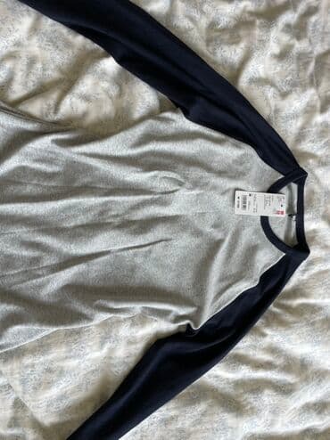 туника трикотажная: Лонгслив, цвет - Серый, Корея, M — 1