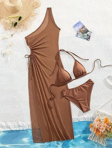 armani code: Пляжный комплект: купальник + накидка/юбка - Модели: - Коричневый — 1