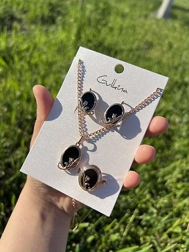 фурнитуру для бижутерии: Дубайская бижутерия💎 Набор украшений Gulkina с черным овалом и — 1