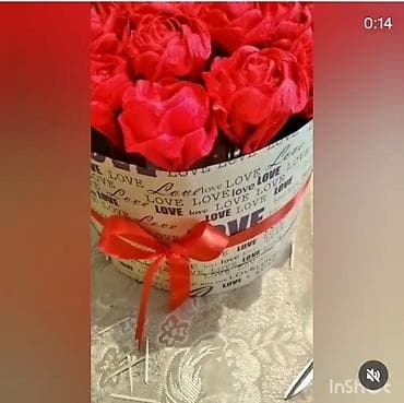 коробка для цветов: На заказ Коробки с бумажными розами ручной работы - Авторские — 9