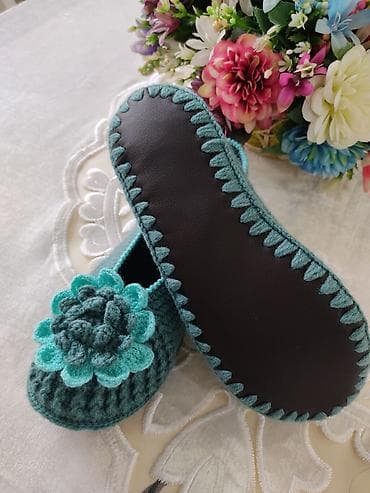 голубые: Домашние тапочки, 37, Новый, цвет - Голубой, Самовывоз — 2