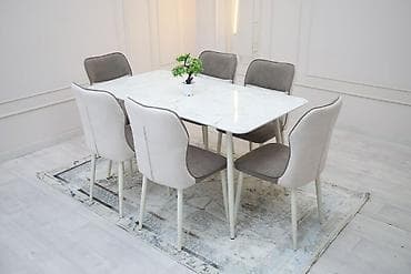 Стол жана отургуч комплекттери: Ашкана үстөлү жана отургуч, түсү - Боз — 2