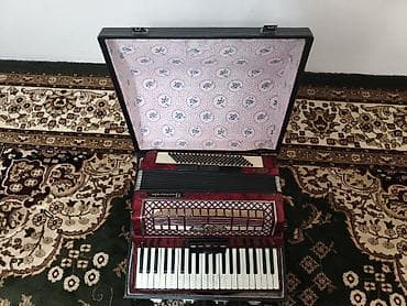 Аккордеоны: Аккордеон Barcarole с Футляром (Италия), красный перламутровый корпус — 4