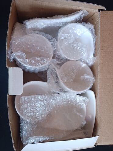 цептер набор посуды: Белый чайный набор из 6 чашек с блюдцами оригинальной формы, фарфор — 2