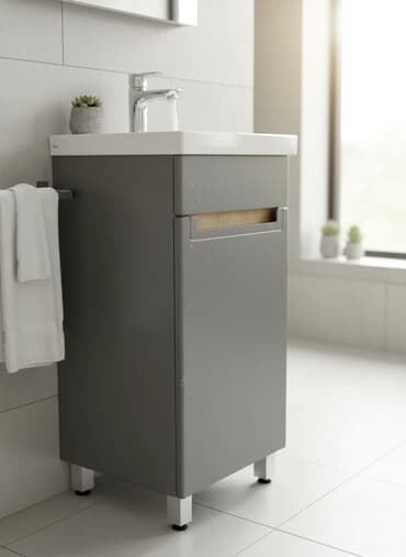 навесной шкаф для ванной: Шкаф для ванной, Без зеркала — 1