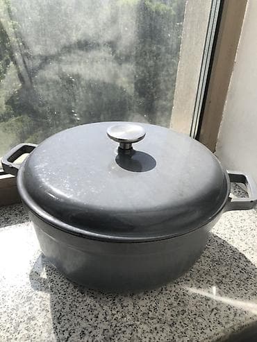 кара казан: Чугунная жаровня/казан с крышкой - Материал: тяжелый литой чугун с — 2