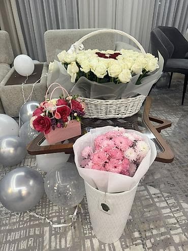 Праздничные цветочные композиции Хризантема - Большая корзина из at lalafo.kg Праздничные цветочные композиции Хризантема - Большая корзина из