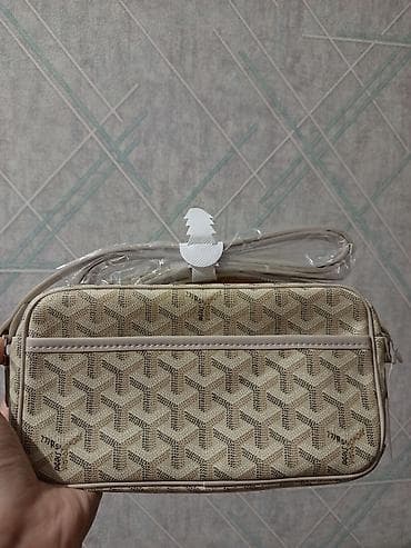 гоярд сумка: Сумка через плечо в стиле Goyard, бежево-кремовая с фирменным — 1