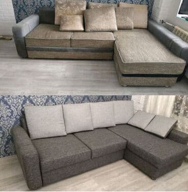 мойка дивана на дому: Комплект мягкой мебели, цвет - Синий — 4