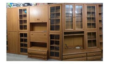 шкафы для офис: Гарнитур для зала, Б/у, Шкаф, ДСП, Самовывоз, цвет - Коричневый — 1