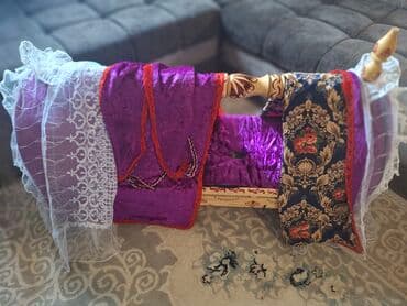 детский манеж деревянный: Люлька, Колыбель, Дерево, цвет - Фиолетовый — 1