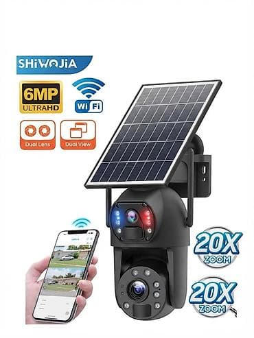 sony e mount: Солнечная Wi‑Fi камера видеонаблюдения SHIWOJIA 6MP UltraHD - — 1